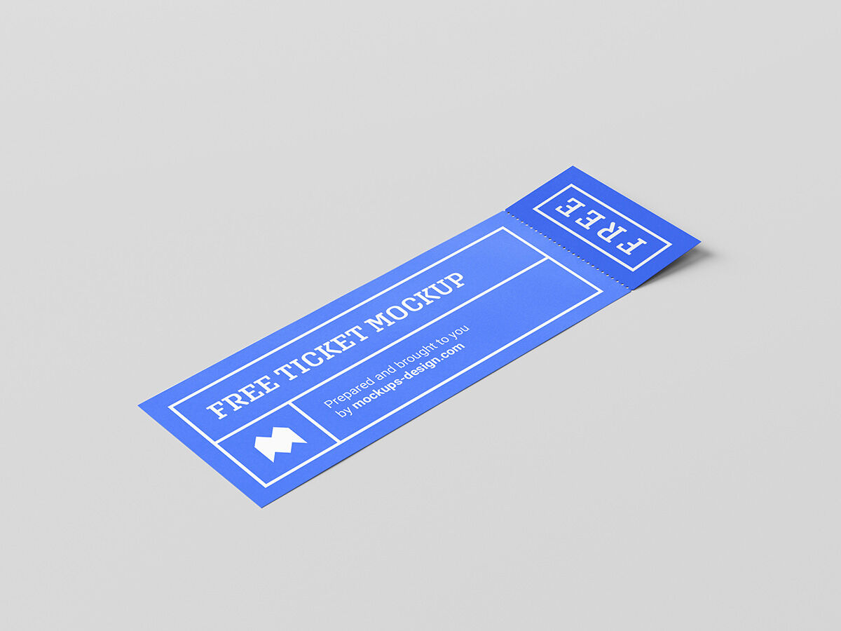 Four Different Views of a Simple Ticket Mockup