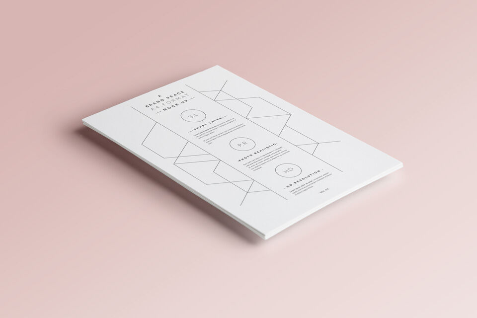 A4 Paper Mockup in Close up View preview