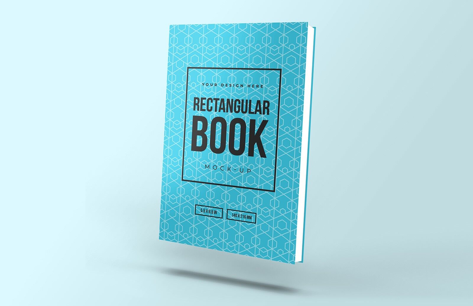 Mockup Showcasing Floating Hardcover Rectangular Book preview