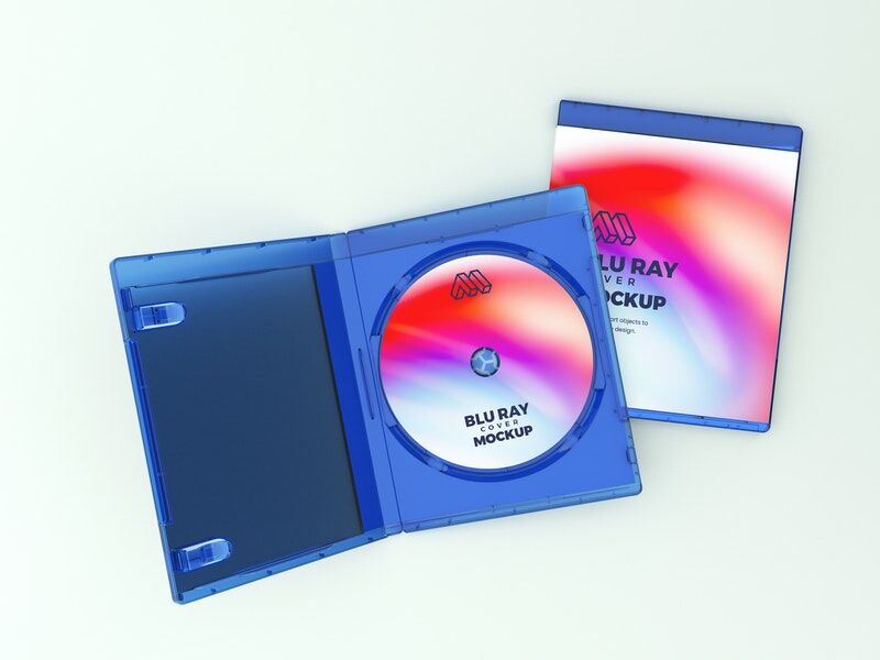 Mockup Featuring an Open and a Closed Blu-ray Disk Case preview