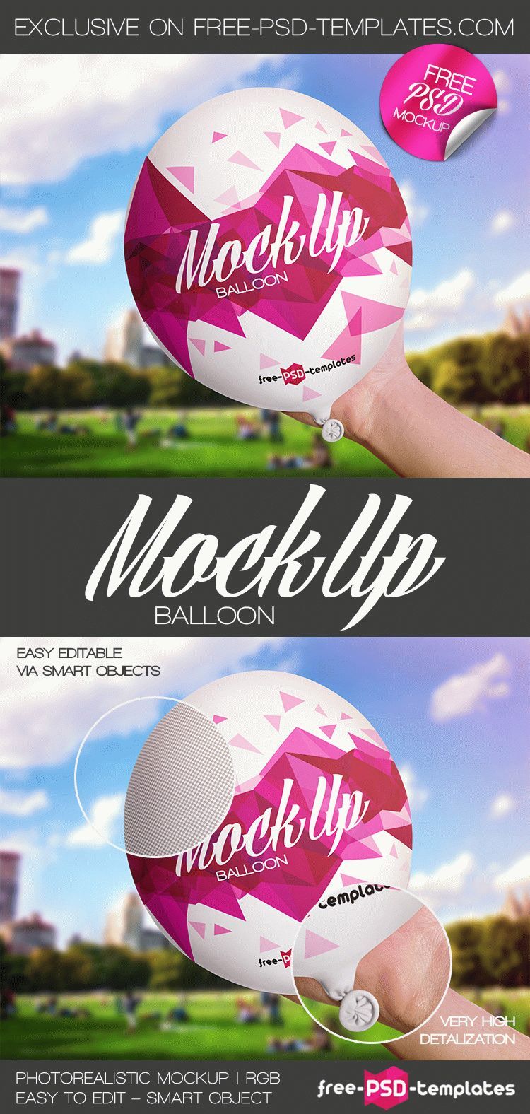 Mockup Featuring a Hand Holding a Balloon