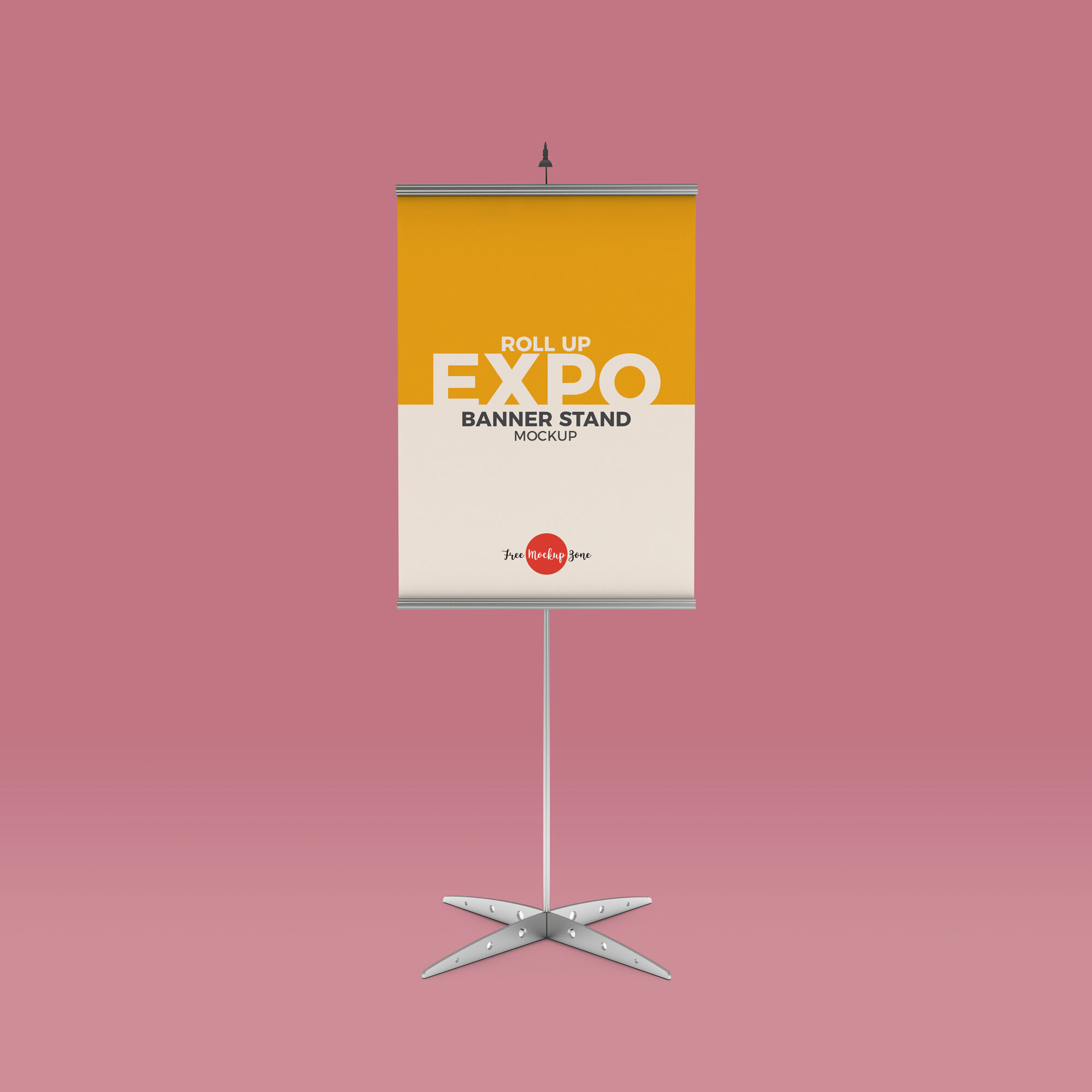 Roll-Up Expo Banner on a Metal Stand Mockups
