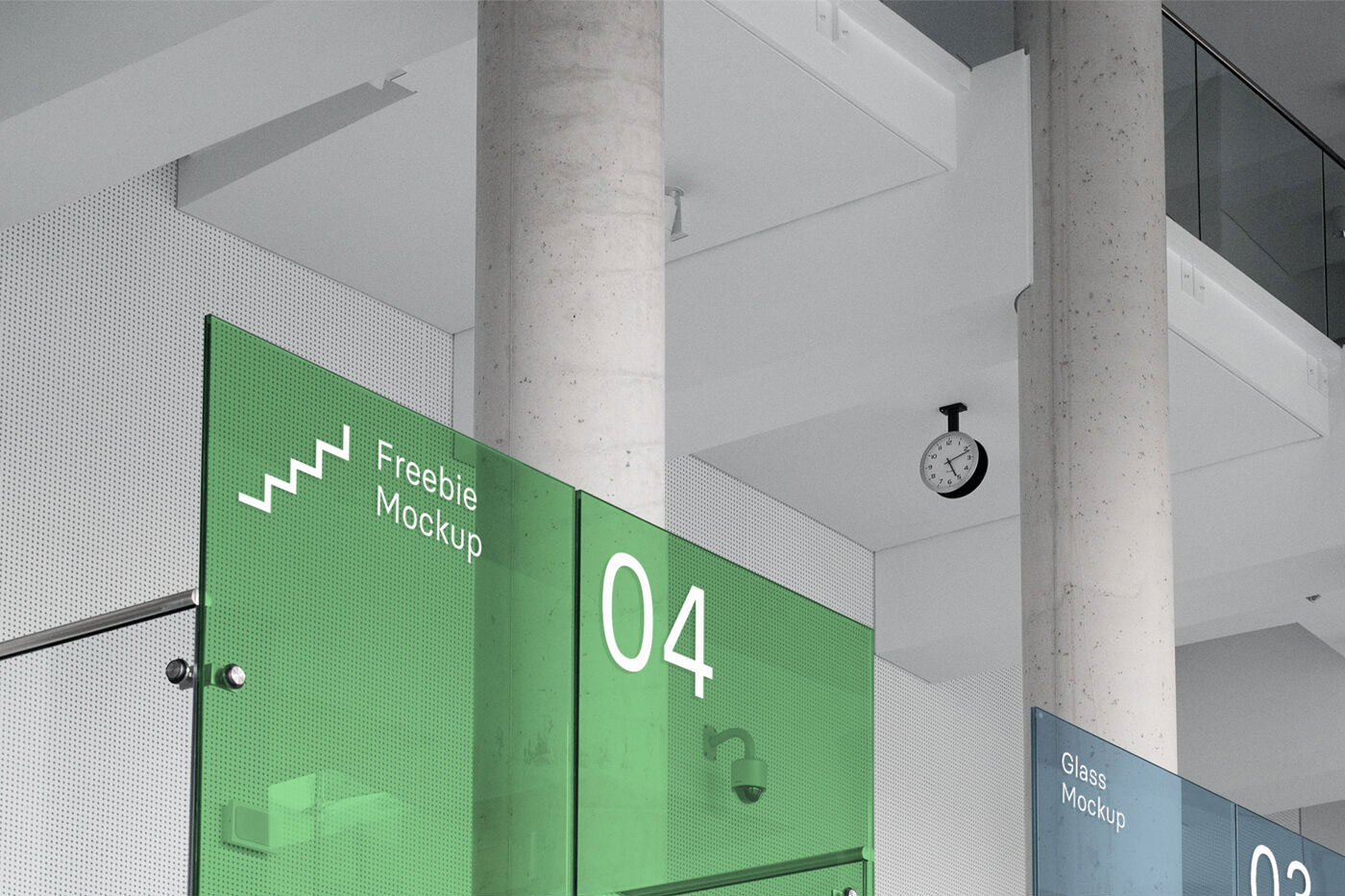 Perspective View of Office Glass Signage Mockup