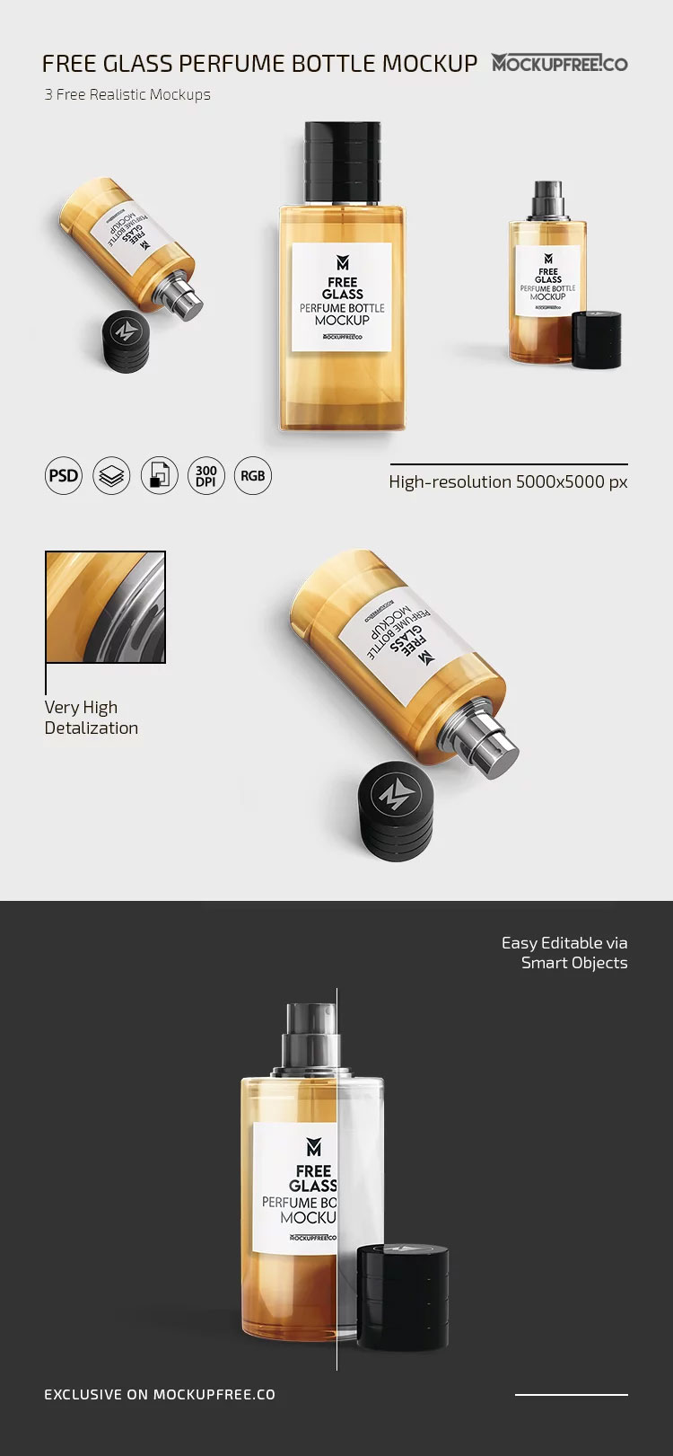 3 Sights of Slim Cologne Perfume Scent Bottle Mockup