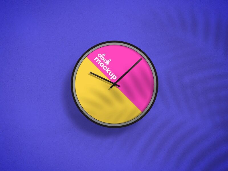 Overhead Rounded Wall Clock Mockup