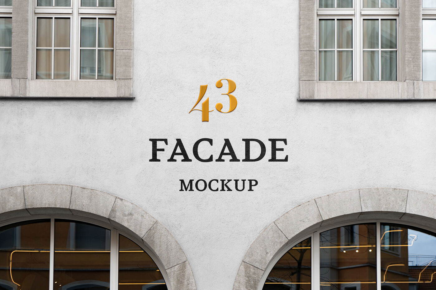 Front View Building Facade Mockup
