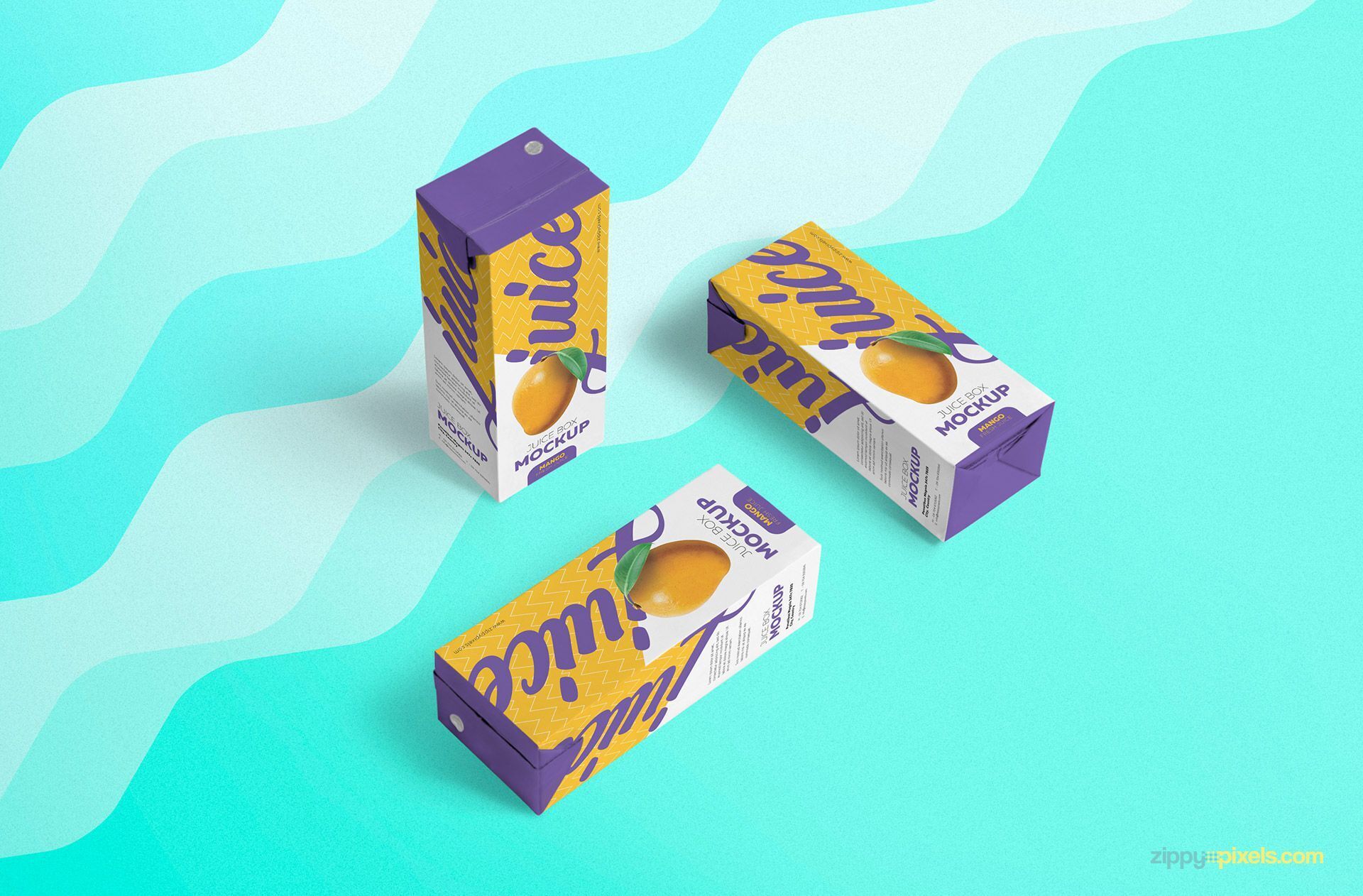 Top Side View of Multiple Juice Box Mockup preview