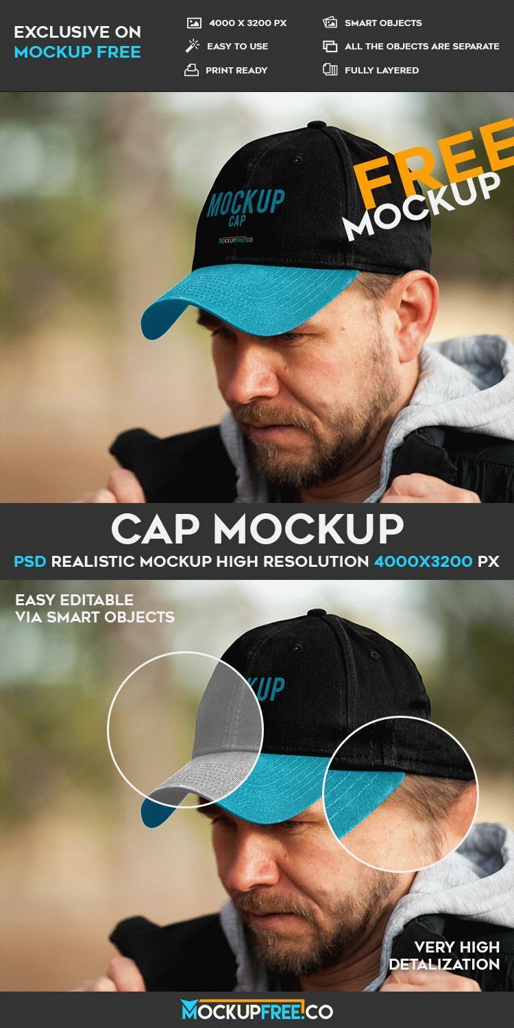 Mockup Showcasing a Man Model Wearing a Cap