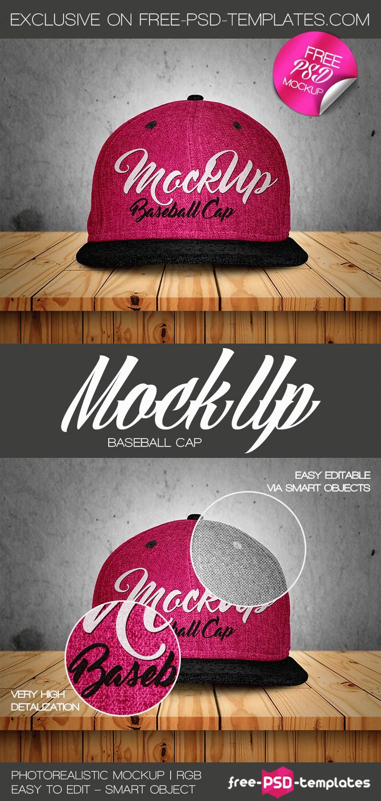 Mockup Showing a Photo Realistic Baseball Cap