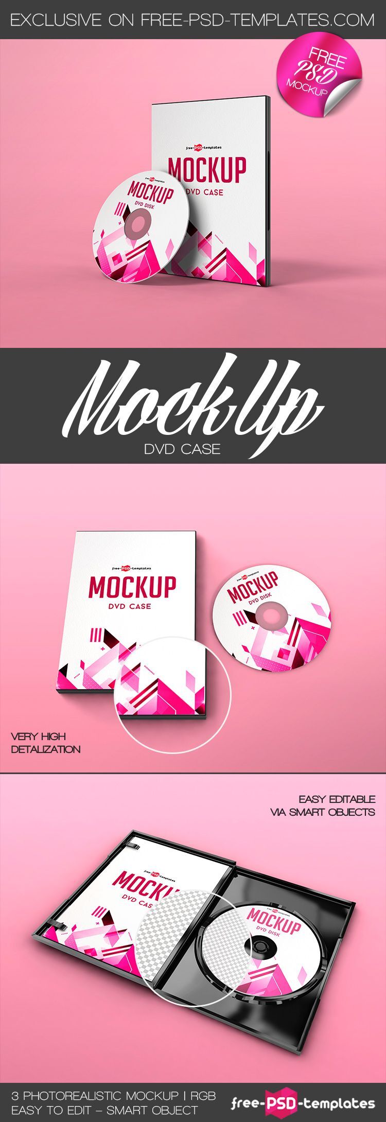 Three Mockups of Life-Like DVD Keep Cases