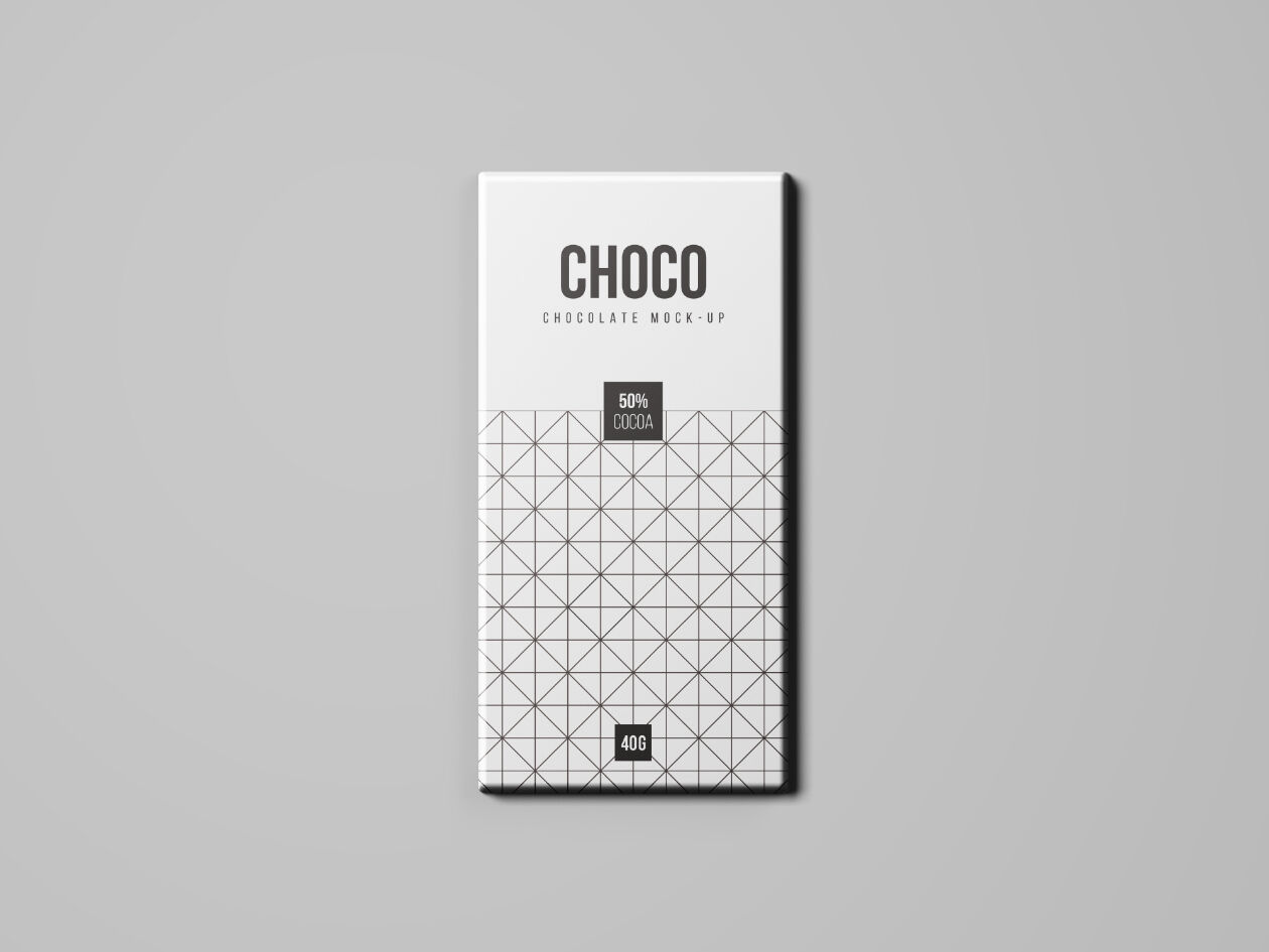 4 Chocolate Package Mockups with 4 Different Shots