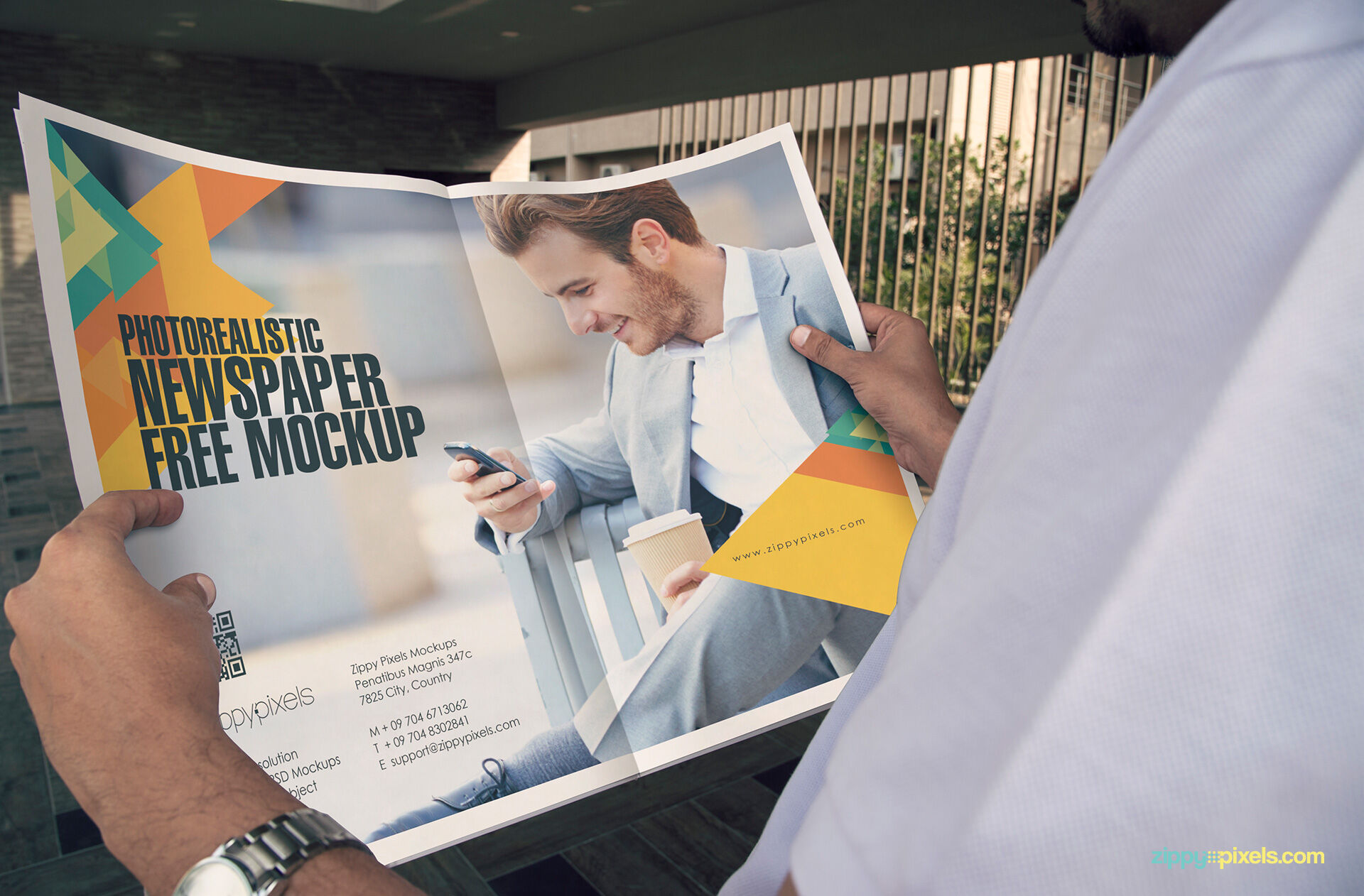 Photorealistic Newspaper Advertising Design Mockup preview