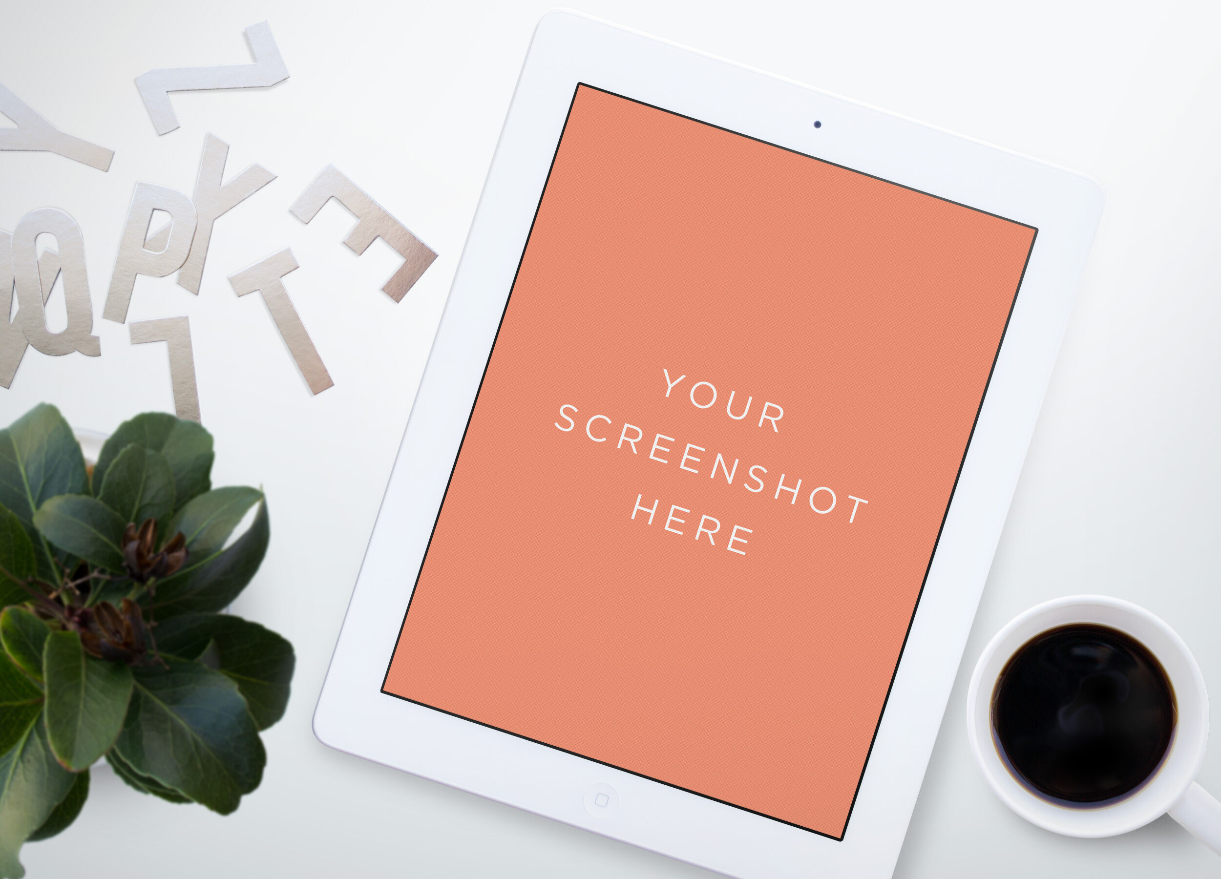 Front View of White iPad Mockup preview