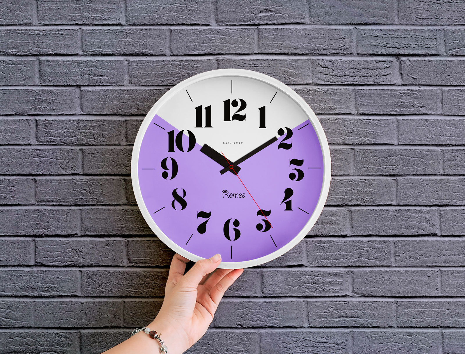Circle Analog Wall Clock Mockup