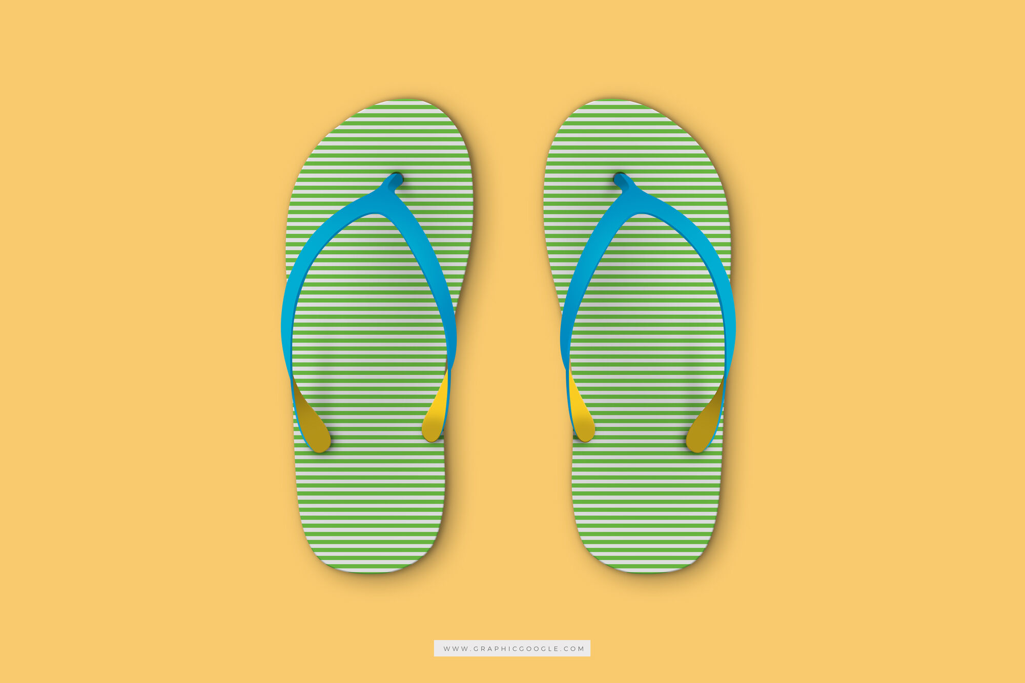 Top View Beach Slippers Mockup